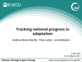 Climate Change Expert Group www.oecd.org/env/cc/ccxg.htm
Tracking national progress in
adaptation
Andrea Meza Murillo, Timo Leiter, co-facilitators
CCXG GFE
14-15 March 2017
 
