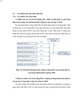 Các yếu tố ảnh hưởng đến ý định mua sắm trực tuyến của khách hàng tại ...