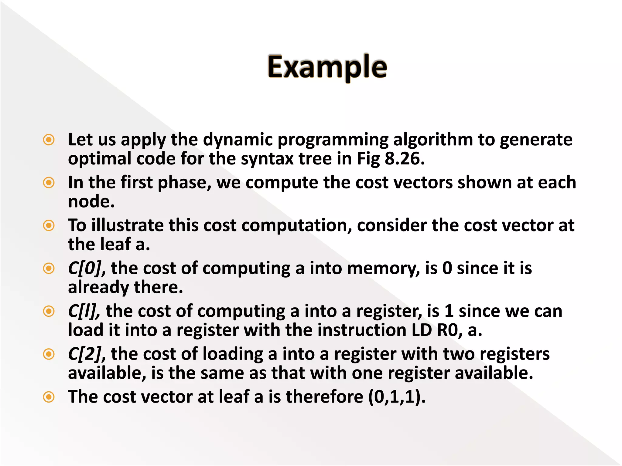 Dynamic Programming Code-Optimization Algorithm (Compiler Design) | PPT