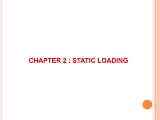 CHAPTER 2 : STATIC LOADING
 