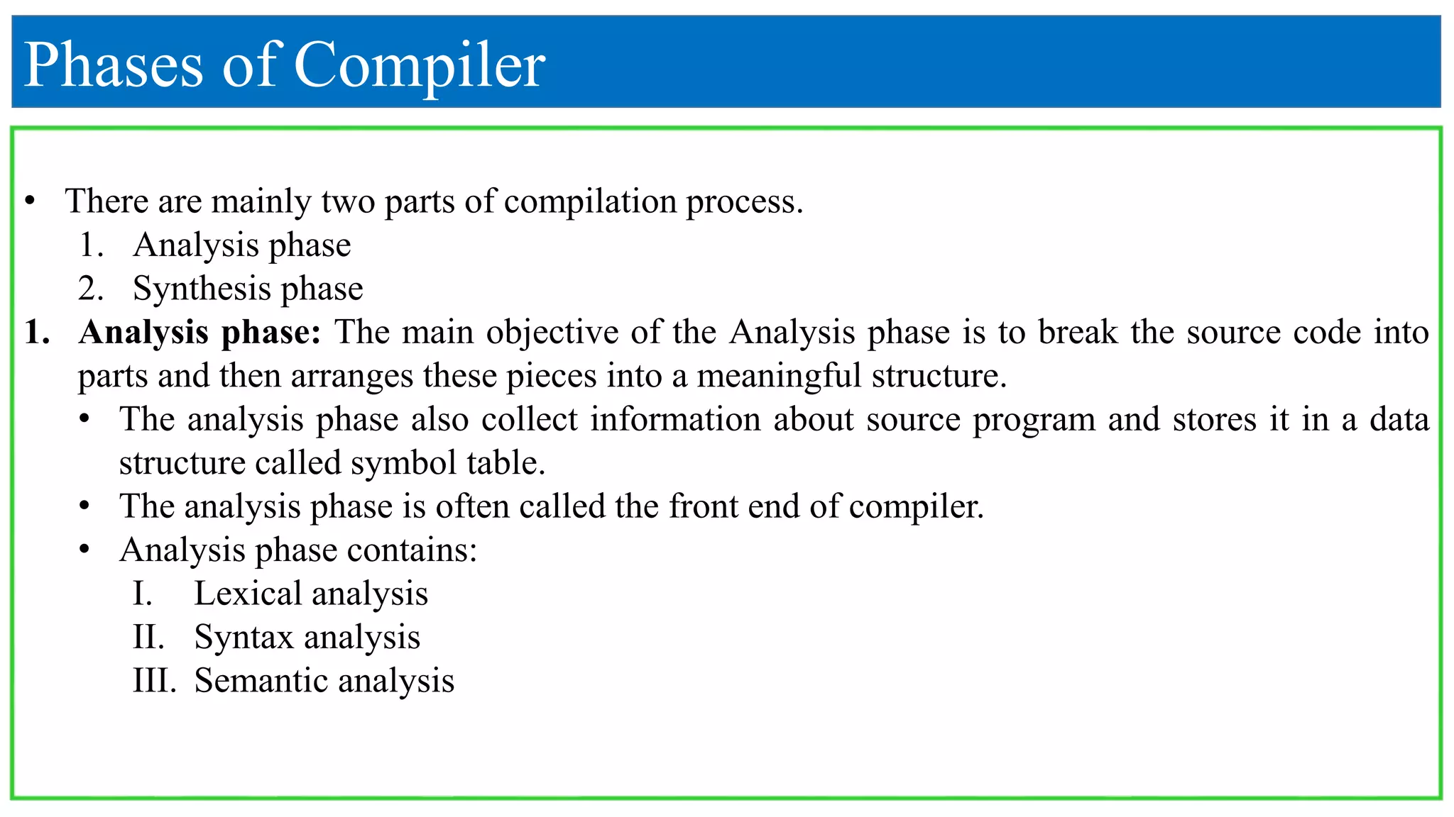 The Phases of a Compiler | PPT