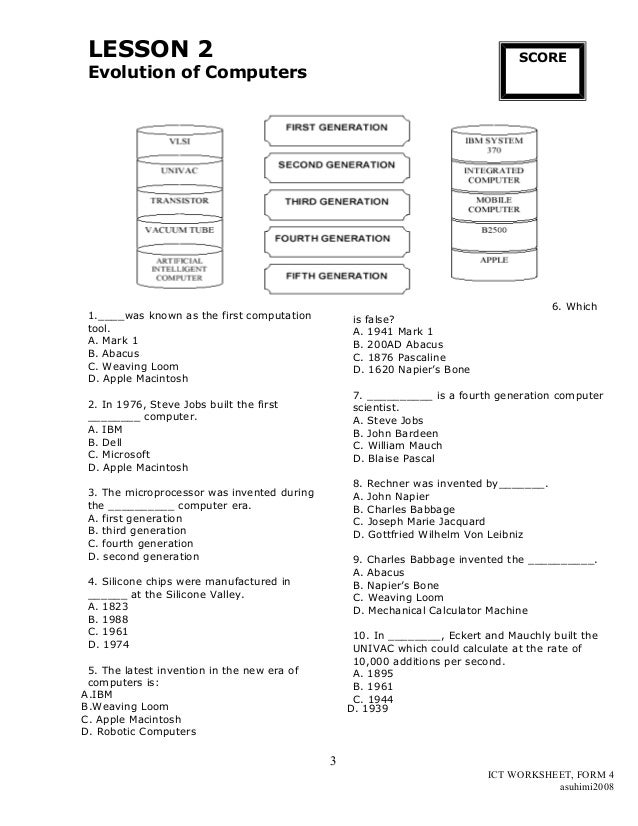 ️Worksheet On Evolution Of Computers Free Download| Gambr.co