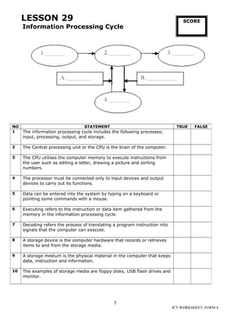 Information Processing Exercises Cd ict-worksheet-la2-form-4 | DOC