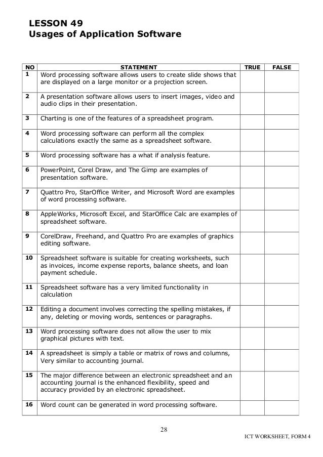 Printables Word Processing Worksheets cd ict worksheet la2 form 4 27 28