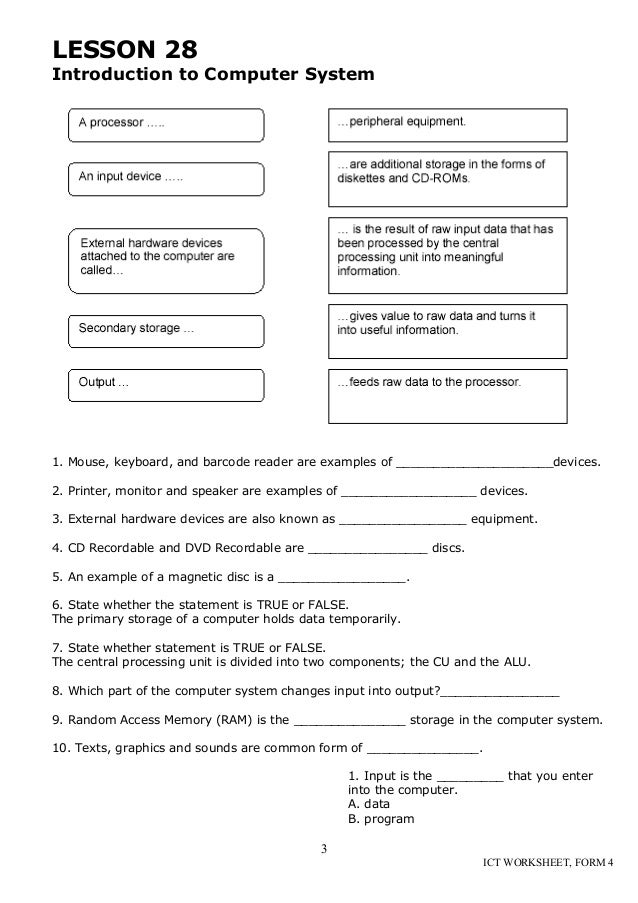 Introduction To Computers Worksheet cd ict worksheet la2 form 4 Introduction To Computers Worksheet cd ict worksheet la2 form 4