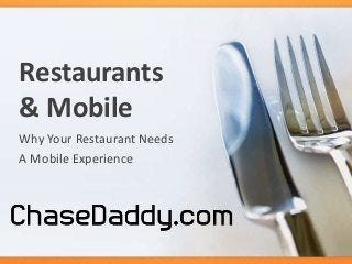 Restaurants
& Mobile
Why Your Restaurant Needs
A Mobile Experience

 