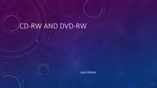 CD-RW AND DVD-RW
ALEX ZERAFA
 