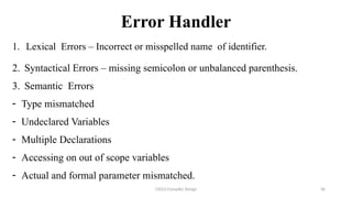 Comprehensive Overview of Compiler Design: Phases and Techniques | PPTX