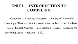Comprehensive Overview of Compiler Design: Phases and Techniques | PPTX
