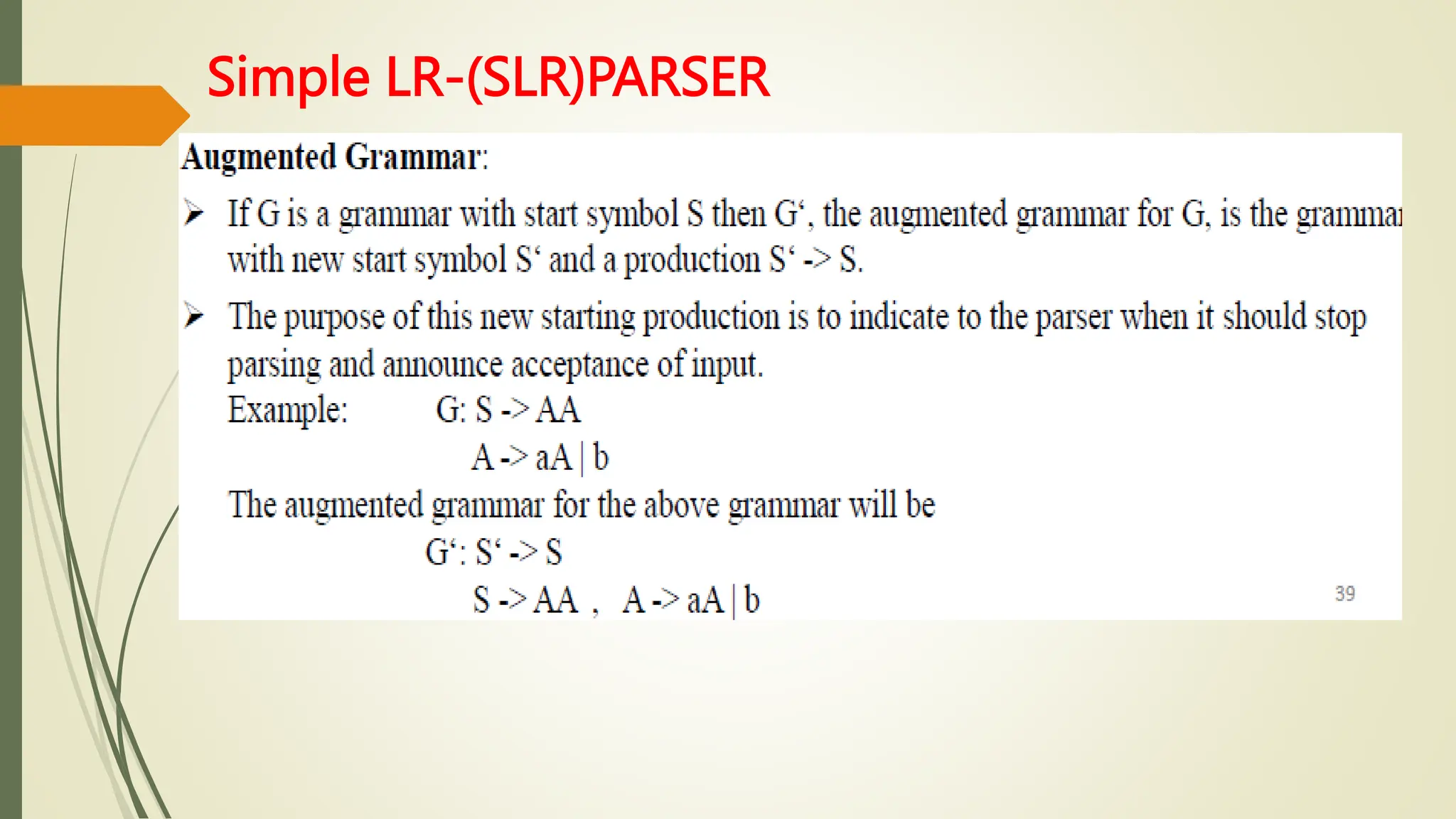 Simple LR-(SLR)PARSER
 