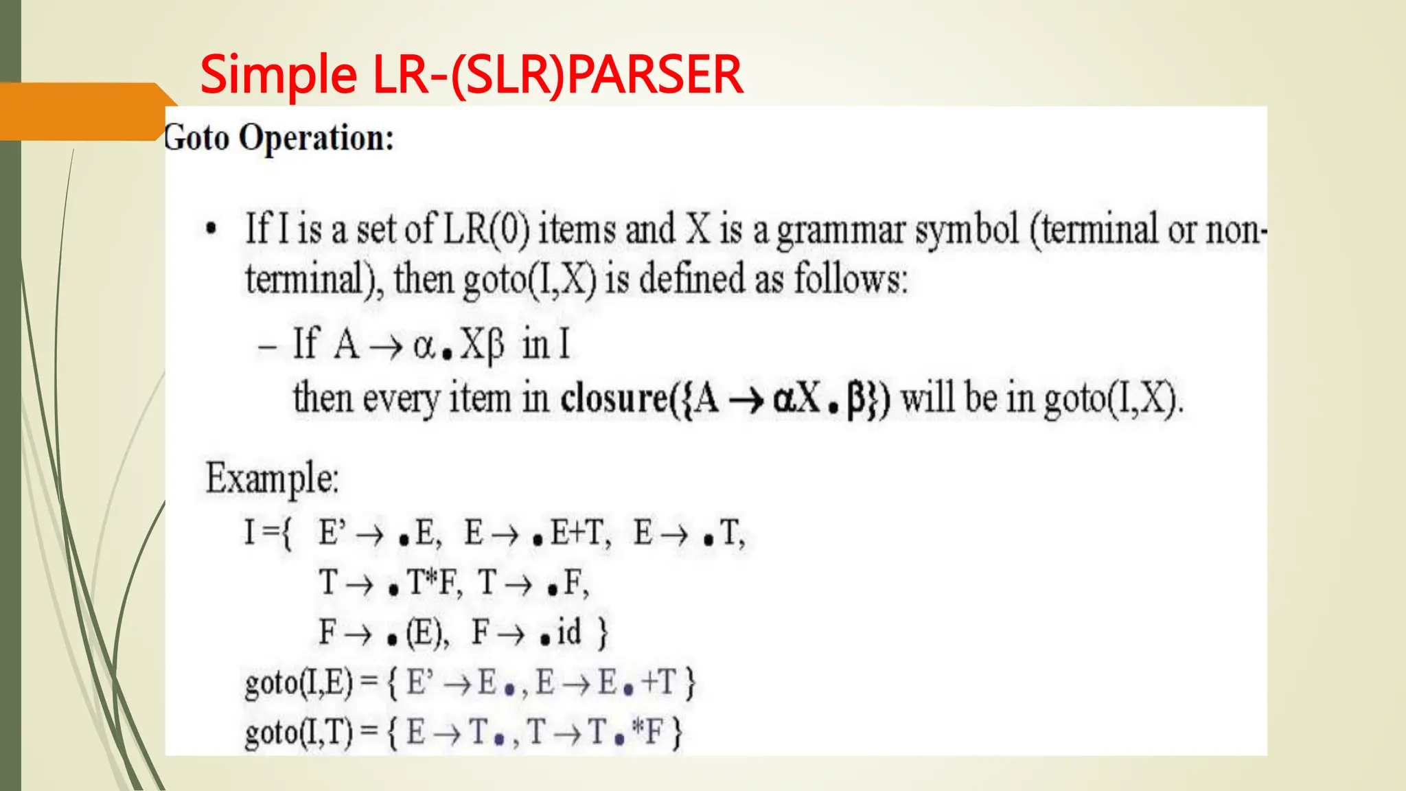 Simple LR-(SLR)PARSER
 