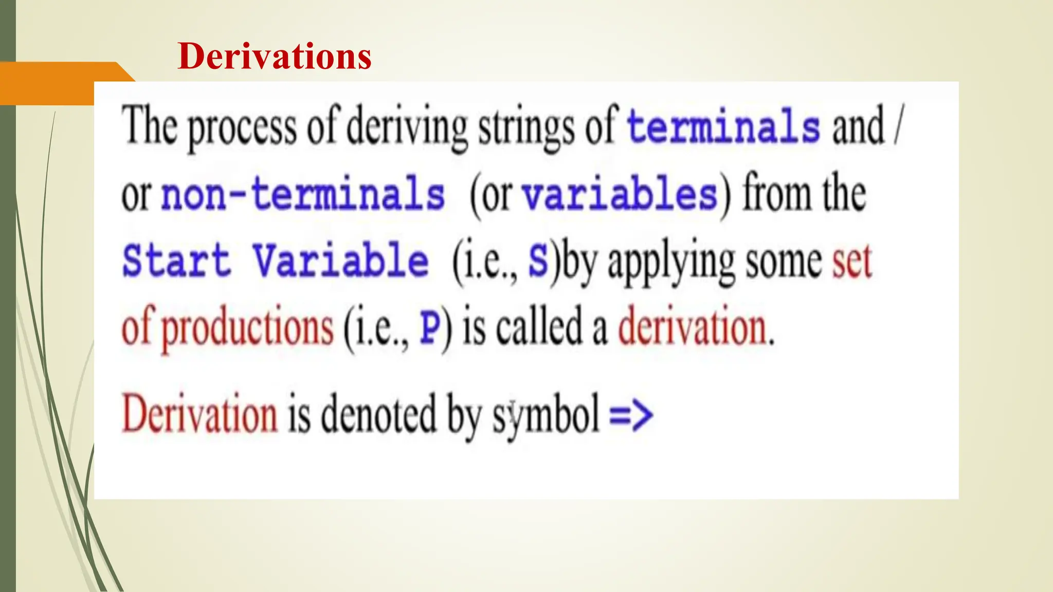 Derivations
 
