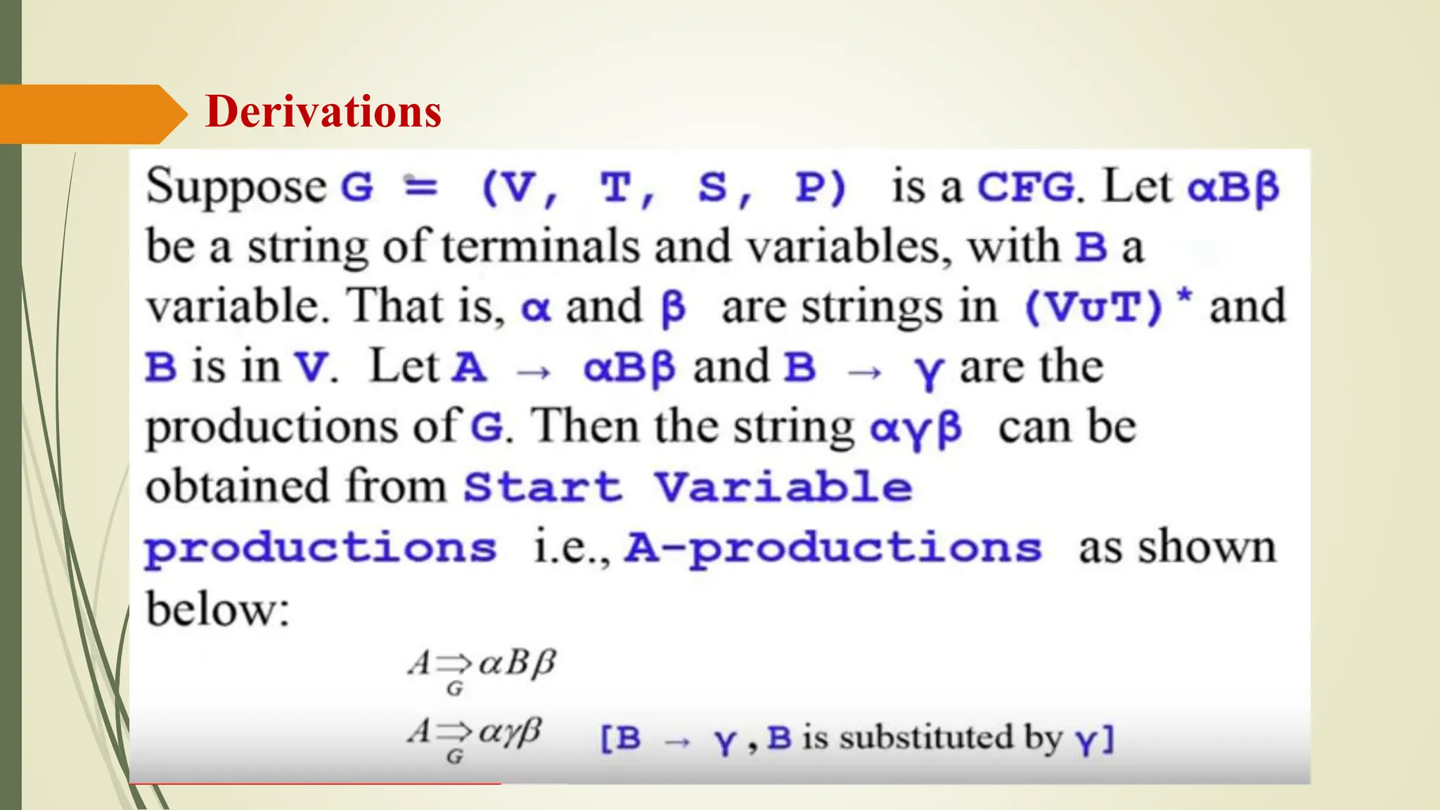 Derivations
 