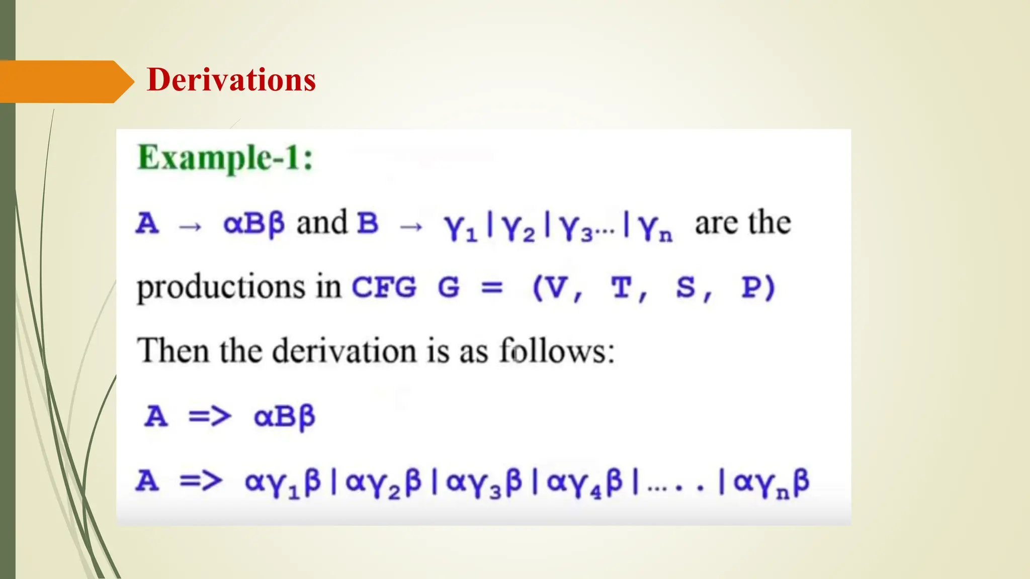Derivations
 