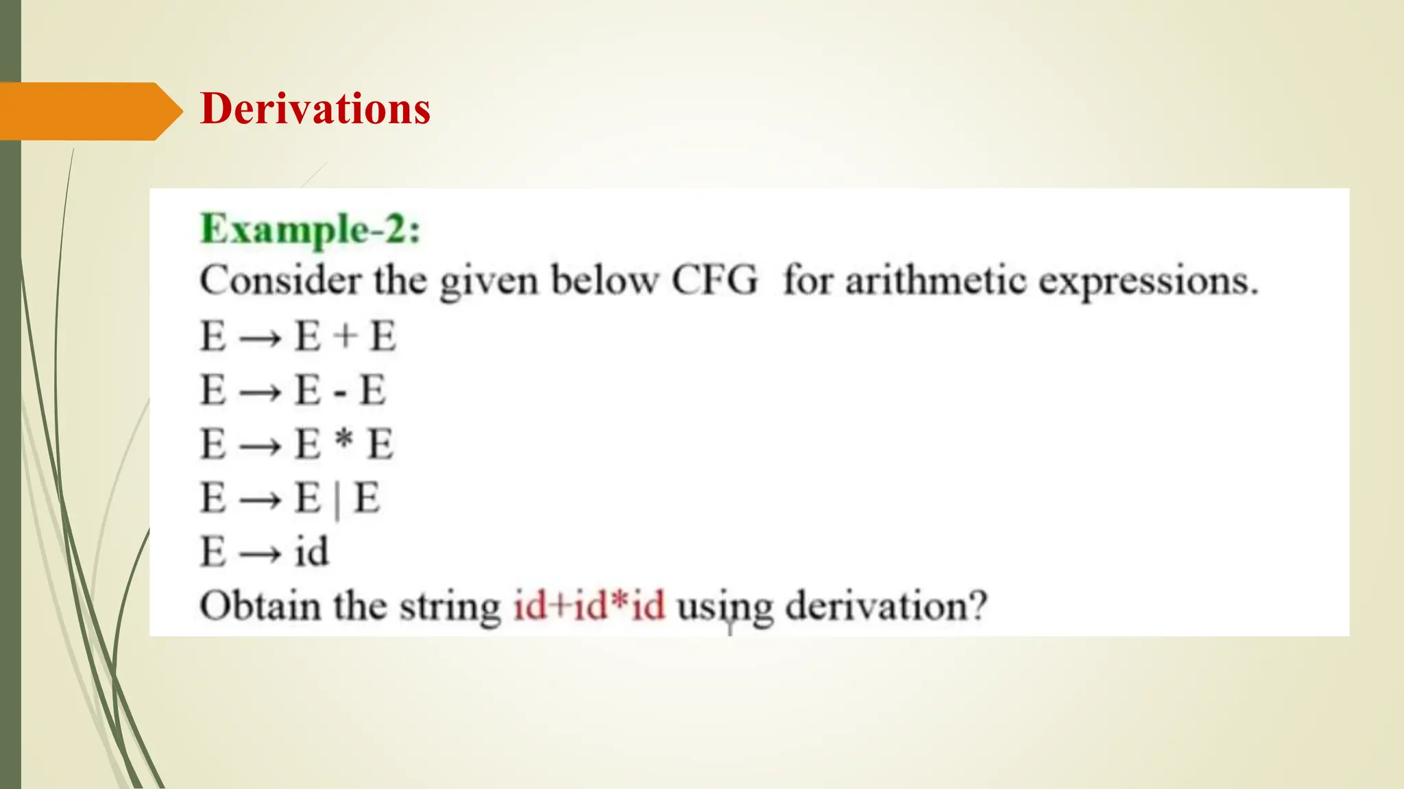 Derivations
 