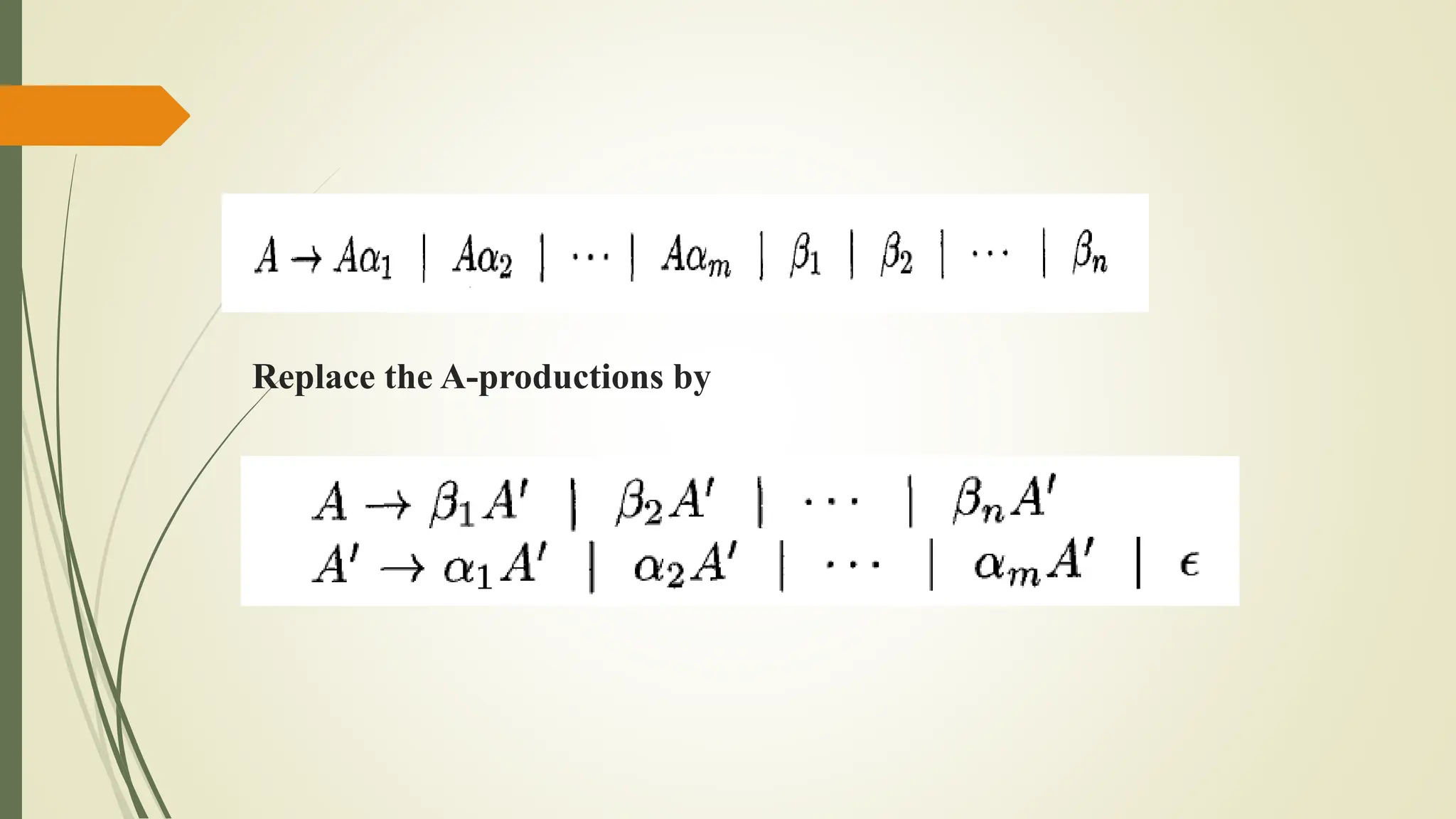 Replace the A-productions by
 