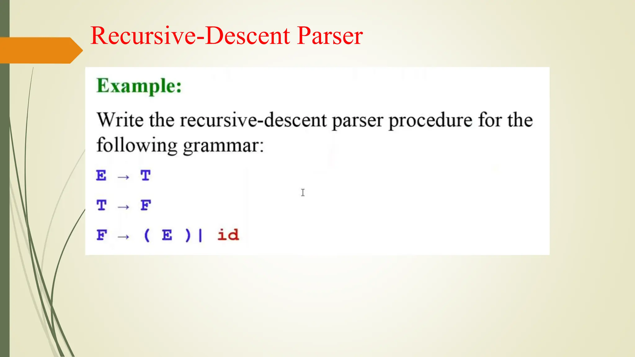 Recursive-Descent Parser
 