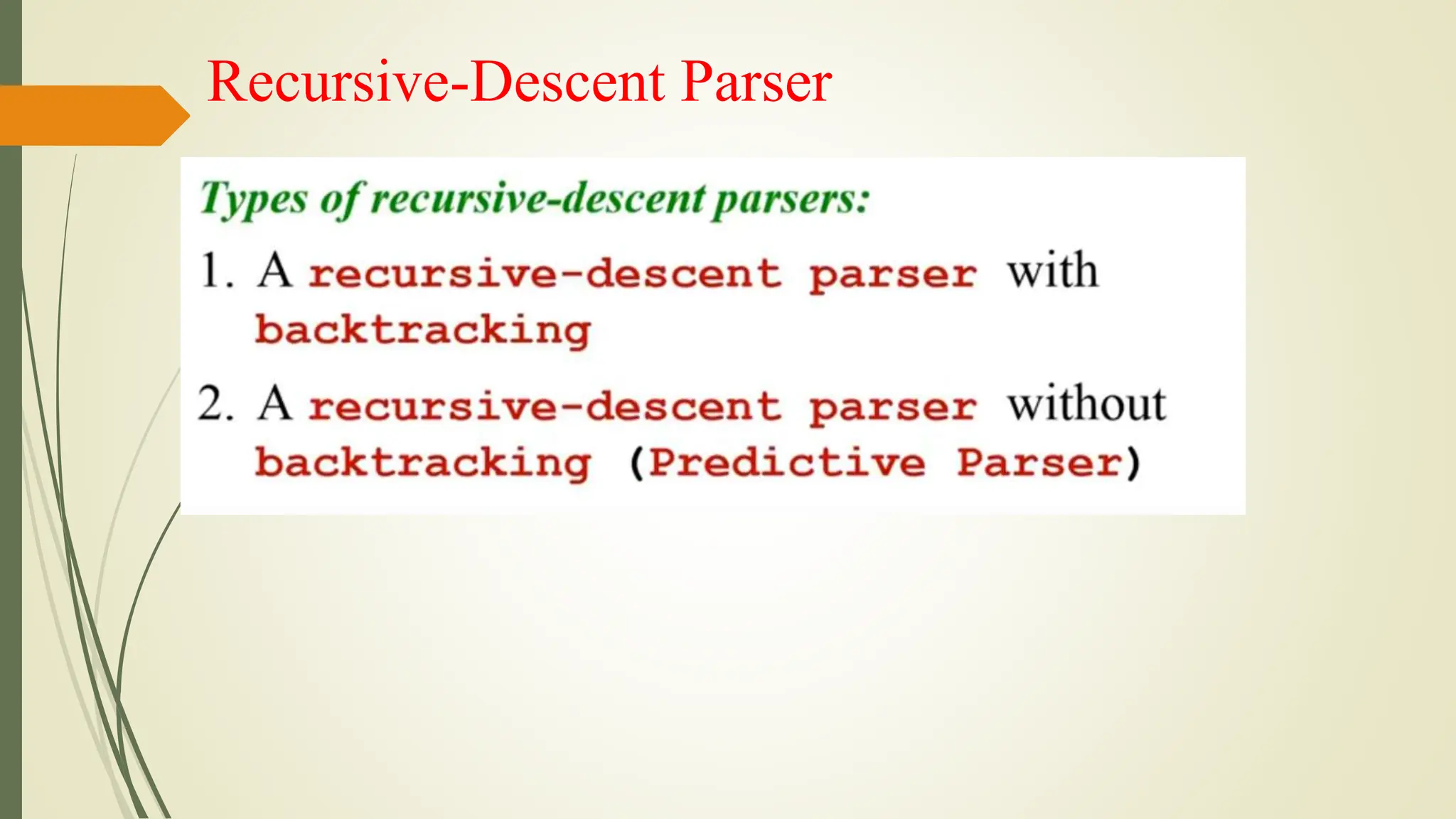 Recursive-Descent Parser
 