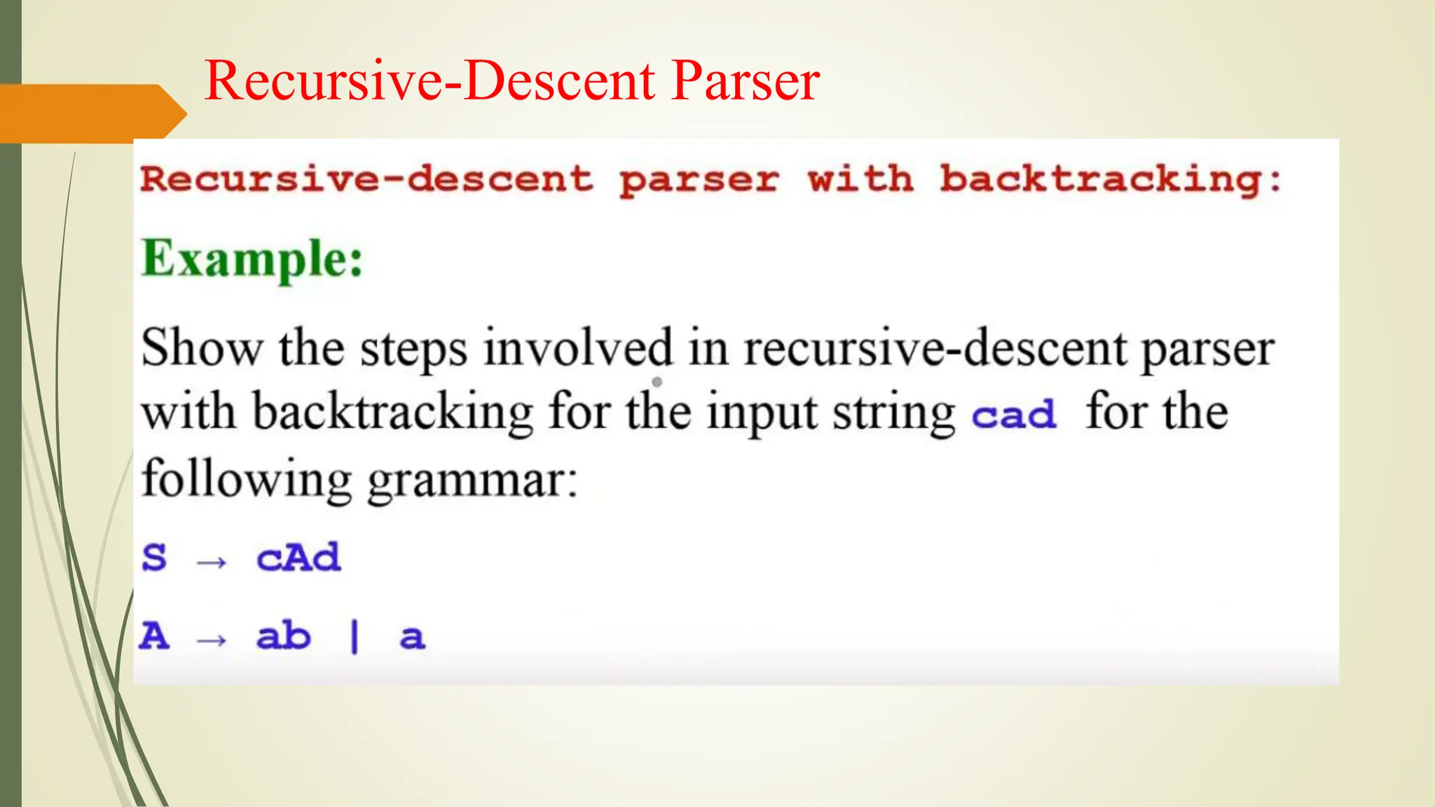 Recursive-Descent Parser
 
