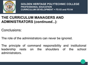 The Role of the Stakeholders in Implementing the Curriculum (02_RBEC ...