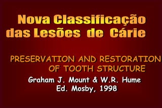 CLASSE IV  Faces   proximais  (mesial e/ou distal)  dos  dentes   anteriores   (incisivos  centrais,  laterais   e caninos),com comprometimento do ângulo incisal.CLASSE  IV
