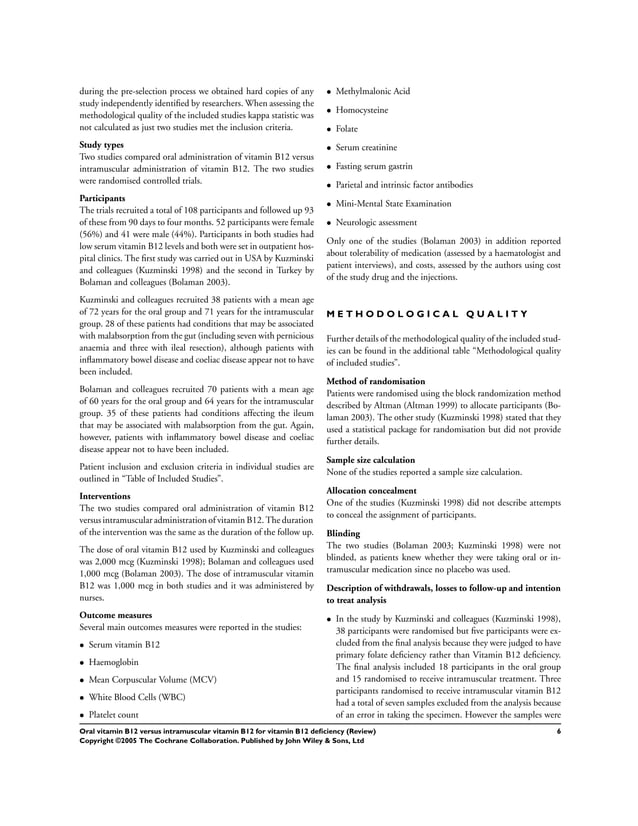 Oral vitamin B12 versus intramuscular vitamin B12 for vitamin B12