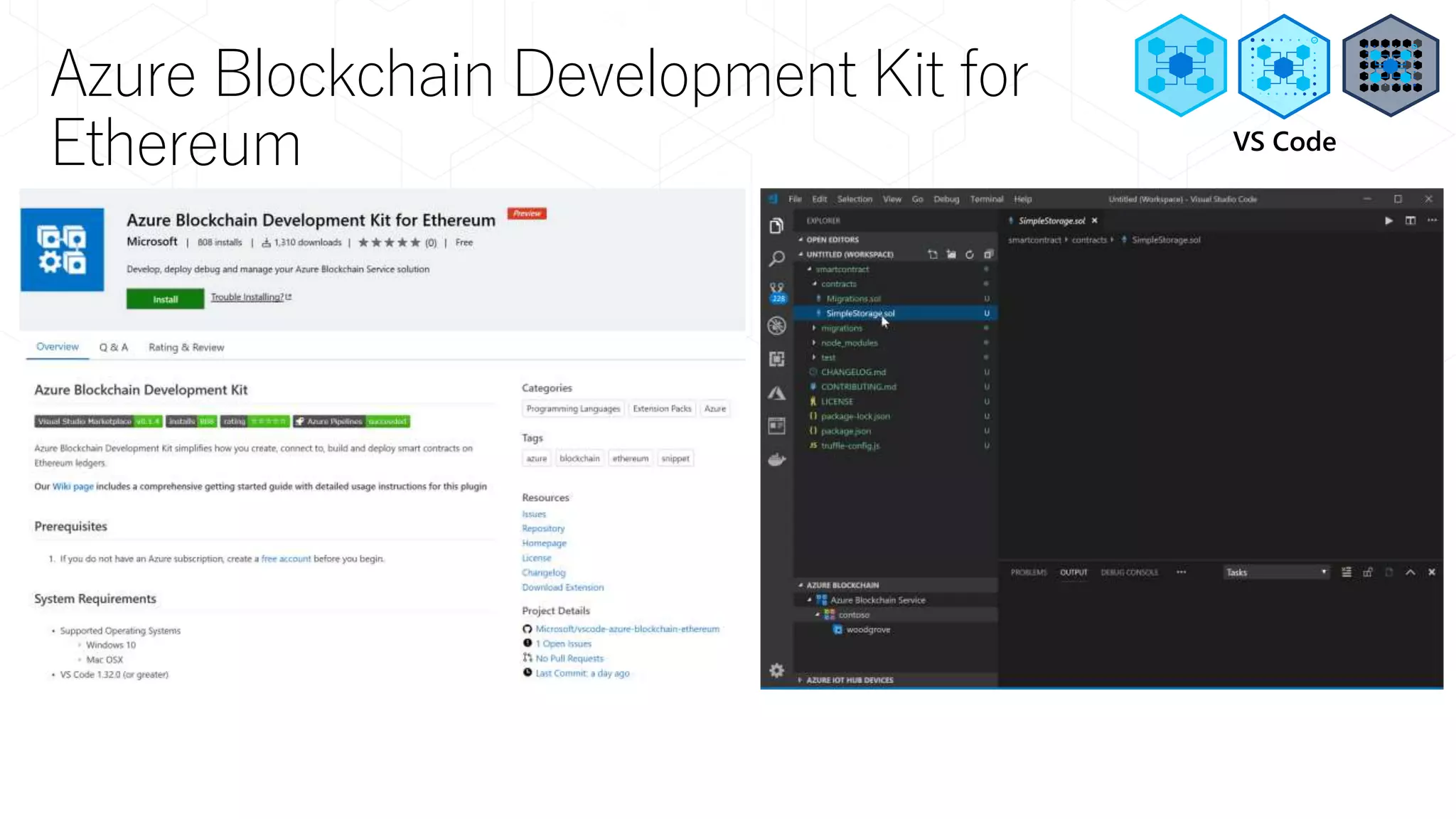Azure Blockchain Development Kit for
Ethereum VS Code
 