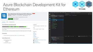 Azure Blockchain Development Kit for
Ethereum VS Code
 