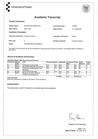 First Year Uni Results