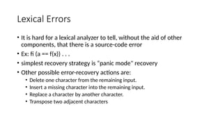 CD2 - Lexical Analysis Compiler Design PPT | PPTX