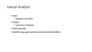 CD2 - Lexical Analysis Compiler Design PPT | PPTX