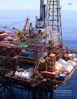 Archer Emerald located on Maui A
– Tasman Sea, New Zealand, 2013
Picture courtesy of
Shell Todd Oil Services Limited.
Archer
 