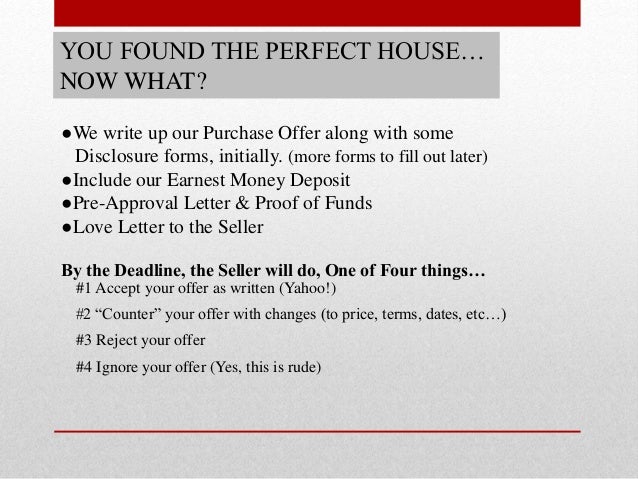 How to write up an offer to purchase real estate