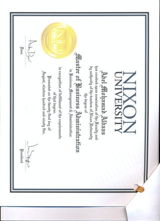 MBA Certificate