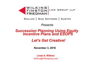 Succession Planning using Equity Incentive Plan and ESOPs | PPT