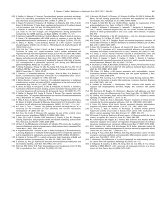[20] V. Radha, A. Rajanna, G. Swarup, Phosphorylated guanine nucleotide exchange
factor C3G, induced by pervanadate and Src family kinases localizes to the Golgi
and subcortical actin cytoskeleton, BMC Cell Biol. 5 (2004) 31.
[21] C. Hogan, N. Serpente, P. Cogram, C.R. Hosking, C.U. Bialucha, S.M. Feller, V.M.M.
Braga, W. Birchmeier, Y. Fujita, Rap1 regulates the formation of E-cadherin-based
cell–cell contacts, Mol. Cell. Biol. 24 (2004) 6690–6700.
[22] S. Ishimaru, R. Williams, E. Clark, H. Hanafusa, U. Gaul, Activation of drosophila
C3G leads to cell fate changes and overproliferation during development
mediated by Ras–MAPK pathway and Rap1, EMBO J. 18 (1999) 145–155.
[23] A.Gutierrez-Uzquiza,M.Arechederra,I.Molina,R.Banos,V.Maia,M.Benito,C.Guerrero,
A. Porras, C3G downregulates p38 MAPK activity in response to stress by Rap1
independent mechanisms: involvement in cell death, Cell. Signal. 22 (2010) 533–542.
[24] A. Mitra, V. Radha, F-actin-binding domain of c-Abl regulates localized
phosphorylation of C3G: role of C3G in c-Abl mediated cell death, Oncogene 29
(2010) 4528–4542.
[25] J. Oh, D.W. Seo, T. Diaz, B. Wei, Y. Ward, J.M. Ray, Y. Morioka, S. Shi, H. Kitayama, C.
Takahashi, M. Noda, W.G. Stetler-Stevenson, TIMP-2 inhibits endothelial cell
migration through increased expression of RECK, Cancer Res. 64 (2004) 9062–9069.
[26] N. Uemura, J.D. Grifﬁn, The adaptor protein CrkL links Cbl to C3G after integrin
ligation and enhances cell migration, J. Biol. Chem. 274 (1999) 37525–37532.
[27] V.A. Rufanova, E. Lianos, A. Alexanian, E. Sorokina, M. Sharma, A. McGinty, A. Sorokin,
C3G overexpression in glomerular epithelial cells during anti-GBM-induced
glomerulonephritis, Kidney Int. 75 (2009) 31–40.
[28] H. Wang, H. Linghu, J. Wang, Y.L. Che, T.X. Xiang, W.X. Tang, Z.E. Yao, The role of
Crk/Dock 180/Rac1 pathway in malignant behavior of human ovarian cancer cell
SKOV3, Tumor Biol. 31 (2010) 59–67.
[29] C. Guerrero, A. Fernandez-Medarde, J.M. Rojas, J. Font de Mora, L.M. Esteban, E.
Santos, Transformation suppressor activity of C3G is independent of its CDC25-
homology domain, Oncogene 16 (1998) 613–624.
[30] S. Martin-Encabo, E. Santos, C. Guerrero, C3G mediated suppression of malignant
transformation involves activation of PP2A phosphatases at the sub-cortical actin
cytoskeleton, Exp. Cell Res. 313 (2007) 3881–3891.
[31] K. Okino, H. Nagai, H. Nakayama, D. Doi, K. Yoneyami, H. Konishi, T. Takeshita,
Inactivation of Crk SH3 domain-binding guanine nucleotide releasing factor, C3G
in cervical squamous cell carcinoma, Int. J. Gynaecol. Cancer 16 (2006) 763–771.
[32] V. Radha, A. Rajanna, R.K. Gupta, K. Dayma, T. Raman, The guanine nucleotide
exchange factor C3G regulates differentiation and survival of human neuroblastoma
cells, J. Neurochem. 107 (2008) 1424–1435.
[33] Y. Ohba, K. Ikuta, A. Ogura, J. Matsuda, N. Mochizuki, K. Nagashima, K. Kurokawa,
B.J. Mayer, K. Maki, J. Miyazaki, M. Matsuda, Requirement for C3G dependent Rap1
activation for cell adhesion and embryogenesis, EMBO J. 20 (2001) 3333–3341.
[34] A.K. Voss, P. Gruss, T. Thomas, The guanine nucleotide exchange factor C3G is
necessary for the formation of focal adhesions and vascular maturation,
Development 130 (2003) 355–367.
[35] A.K. Voss, D.L. Krebs, T. Thomas, C3G regulates the size of the cerebral cortex
neural precursor population, EMBO J. 25 (2006) 3652–3663.
[36] C. Bosc, J.D. Cronk, F. Pirollet, D.M. Watterson, J. Haiech, D. Job, R.L. Margolis,
Cloning, expression, and properties of the microtubule-stabilizing protein STOP,
Proc. Natl Acad. Sci. USA 93 (1996) 2125–2130.
[37] J.S. Nam, Y. Ino, M. Sakamoto, S. Hirohashi, SFK inhibitor PP2 restores the E-cadherin/
catenin cell adhesion system in human cancer cells & reduces cancer metastasis, Clin.
Cancer Res. 8 (2002) 2430–3436.
[38] A. Nagabhushana, M.L. Chalasani, N. Jain, V. Radha, N. Rangaraj, D. Balasubramanian,
G. Swarup, Regulation of endocytic trafﬁcking of transferrin receptor by optineurin
and its impairment by a glaucoma-associated mutant, BMC Cell Biol. 11 (2010) 4.
[39] K. Hattula, J. Peränen, FIP-2, a coiled-coil protein, links Huntingtin to Rab8 and
modulates cellular morphogenesis, Curr. Biol. 10 (2000) 1603–1606.
[40] E. Schulze, D.J. Asai, J.C. Bulinski, M. Kirschner, Posttranslational modiﬁcation and
microtubule stability, J. Cell Biol. 105 (1987) 2167–2177.
[41] M.J. Czar, M.J. Welsh, W.B. Pratt, Immunoﬂuorescence localization of the 90 kDa
HSP to cytoskeleton, Eur. J. Cell Biol. 70 (1996) 322–330.
[42] L. Berrueta, S.K. Kraeft, J.S. Tirnauer, S.C. Schuyler, L.B. Chen, D.E. Hill, D. Pellman, B.E.
Bierer, The APC binding protein EB1 is associated with cytoplasmic and spindle
microtubules, Proc. Natl Acad. Sci. 95 (1998) 10596–10601.
[43] N. Tapon, A. Hall, Rho, Rac and Cdc42 GTPases regulate the organization of the
actin cytoskeleton, Curr. Opin. Cell Biol. 9 (1997) 86–92.
[44] Y. Akeda, T. Kodama, T. Koshimoto, V. Cantarelli, Y. Horiguchi, K. Nogayama, T.
Lida, T. Honda, Dominant-negative Rho, Rac and Cdc42 facilitate the invasion
process of vibrio parahaemolyticus into Caco-2 cells, Infect. Immun. 70 (2002)
970–973.
[45] P.C. Salinas, Modulation of the MT cytoskeleton: a role for a divergent canonical
Wnt pathway, Tr. Cell Biol. 17 (2007) 333–342.
[46] R.M. Scaife, D. Job, W.Y. Langdon, Rapid microtubule-dependent induction of
neurite like extensions in NIH 3T3 ﬁbroblasts by inhibition of ROCK and Cbl, Mol.
Biol. Cell 14 (2003) 4605–4617.
[47] N. Guo, N.S. Templeton, H. Al-Barazi, J.A. Cashel, J.M. Sipes, H.C. Krutzsch, D.D.
Roberts, TSP-1 promotes α3β1 integrin-mediated adhesion and neurite-like
outgrowth and inhibits proliferation of SCLC cells, Cancer Res. 60 (2000) 457–466.
[48] H.K. Inoue, T. Shirao, Neurite formation induced in neuroblastoma cells and
genetically altered non-neuronal cells, J. Electron Microsc. 46 (1997) 497–502.
[49] M. Araki, K. Nagata, Y. Satoh, Y. Kadota, H. Hisha, Y. Adachi, S. Taketani,
Developmentally regulated expression of Neuro-p24 and its possible function in
neurite extension, Neurosci. Res. 44 (2002) 379–389.
[50] A. Sakakibara, Y. Ohba, K. Kurokawa, M. Matsuda, S. Hattori, Novel function of chat
in controlling cell adhesion via Cas-Crk-C3G-pathway-mediated Rap1 activation,
J. Cell Sci. 115 (2002) 4915–4924.
[51] C.M. Franz, A.J. Ridley, p120 catenin associates with microtubules: inverse
relationship between microtubule binding and rho gtpase regulation, J. Biol.
Chem. 279 (2004) 6588–6594.
[52] S.D. Bargon, P.W. Gunning, G.M. O'Neill, The Cas family docking molecule, HEF1,
promotes the formation of neurite-like membrane extensions, Biochem. Biophys.
Acta 1746 (2005) 143–154.
[53] K. Yoshida, M. Watanabe, S. Hatakeyama, ZNRF1 interacts with tubulin and
regulates cell morphogenesis, Biochem. Biophy. Res. Commun. 389 (2009)
506–511.
[54] F.H. Brembeck, M. Rosário, W. Birchmeier, Balancing cell adhesion and Wnt
signaling, the key role of beta-catenin, Curr. Opin. Genet. Dev. 16 (2006) 51–59.
[55] A.J. Glading, M.H. Ginsberg, Rap1 and its effector KRIT1/CCM1 regulate β-catenin
signaling, Dis. Models Mech. 3 (2010) 73–83.
[56] Y. Ouchi, Y. Tabata, K.I. Arai, S. Watanabe, Negative regulation of retinal-neurite
extension by ß-catenin signaling pathway, J. Cell Sci. 118 (2005) 4473–4483.
[57] V. Votin, W.J. Nelson, A.I.M. Barth, Neurite outgrowth involves adenomatous
polyposis coli protein and ß-catenin, J. Cell Sci. 118 (2005) 5699–5708.
[58] C.P. Prasad, G. Rath, S. Mathur, D. Bhatnagar, R. Ralham, Potent growth
suppressive activity of curcumin in human breast cancer cells: modulation of
Wnt/β-catenin signaling, Chem. Biol. Interact. 181 (2009) 263–271.
[59] M. Lacroix, G. Leclercq, Relevance of breast cancer cell lines as models for breast
tumors: an update, Br. Cancer Res. Treat. 83 (2004) 249–289.
[60] R.S. Schrecengost, R.B. Riggins, K.S. Thomas, M.S. Guerrero, A.H. Bouton, BCAR-3
expression regulates breast cancer cell migration through promotion of p130 Cas
membrane localization and membrane rufﬂing, Cancer Res. 67 (2007) 6174–6182.
[61] M.J.C. Hendrix, E.A. Seftor, D.A. Kirschmann, R.E.B. Seftor, Molecular biology of
breast metastasis: molecular expression of vascular markers by aggressive breast
cancer cells, Br. Cancer Res. 2 (2000) 417–422.
[62] Q. Zhang, H. Fan, J. Shen, R.M. Hoffman, H.R. Xing, Human breast cancer cell lines
co-express neuronal, epithelial, and melanocytic differentiation markers in vitro
and in vivo, PLoS ONE 5 (2010) e9712.
[63] C. Hemmings, The elaboration of a critical framework for understanding cancer:
the cancer stem cell hypothesis, Pathology 42 (2010) 105–112.
[64] S. Sellappan, R. Grijalva, X. Zhou, W. Yang, M.B. Eli, G.B. Mills, D. Yu, Lineage
inﬁdelity of MDA-MB-435 cells: expression of melanocyte proteins in a breast
cancer cell line, Cancer Res. 64 (2004) 3479–3485.
465K. Dayma, V. Radha / Biochimica et Biophysica Acta 1813 (2011) 456–465
 