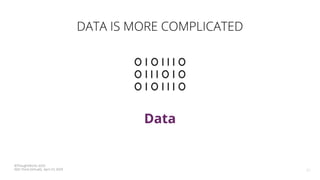 21
Data
DATA IS MORE COMPLICATED
©ThoughtWorks 2020
NDC Porto (Virtual!), April 23, 2020
 