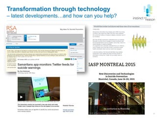 Transformation through technology
– latest developments…and how can you help?
18
 
