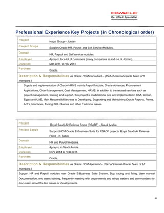 Oracle Project Module Scope Description Examples Amjad Qrieq _Oracle EBS Techno Functional Consultant - CV | PDF