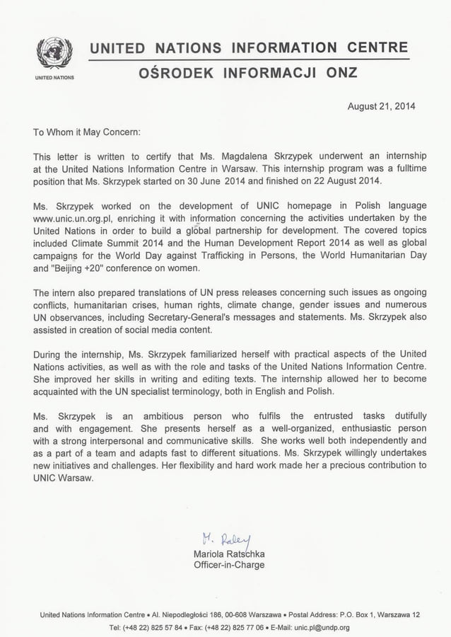Reference letter 2 - Magdalena Skrzypek | PDF