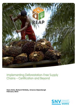 Implementing Deforestation-Free Supply
Chains – Certification and Beyond
Hans Smit, Richard McNally, Arianne Gijsenbergh
February 2015
 