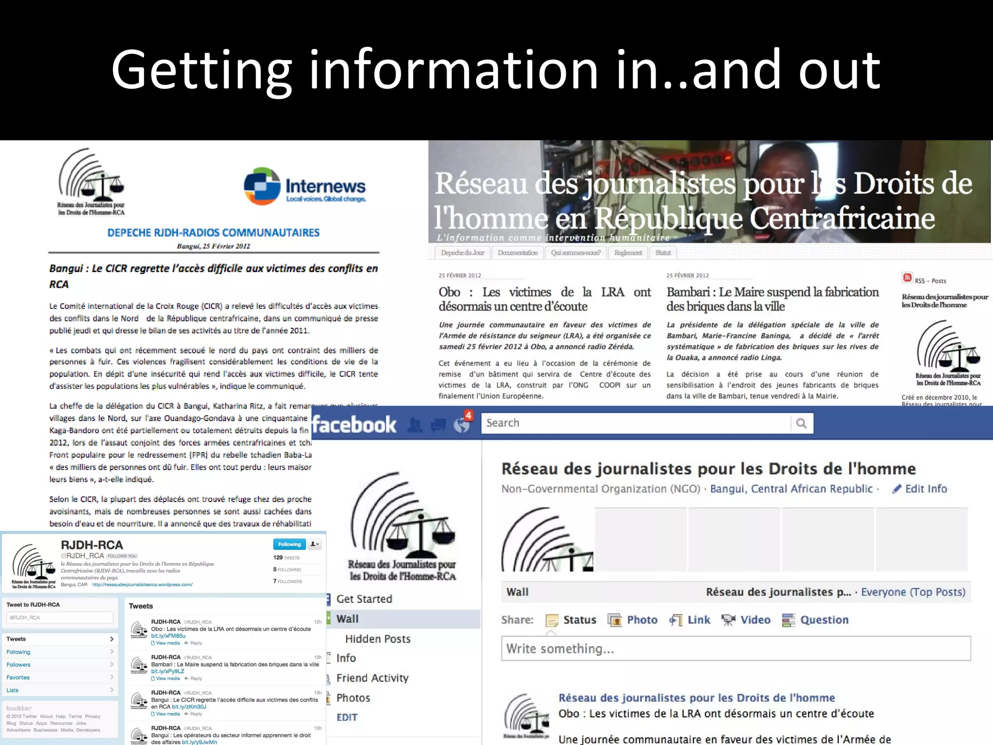 Getting information in..and out

 