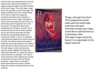 The composition/image really entices the reader in. Good photography and editing is essential. 