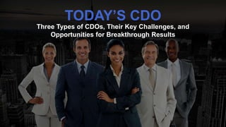 TODAY’S CDO
Three Types of CDOs, Their Key Challenges, and
Opportunities for Breakthrough Results
 