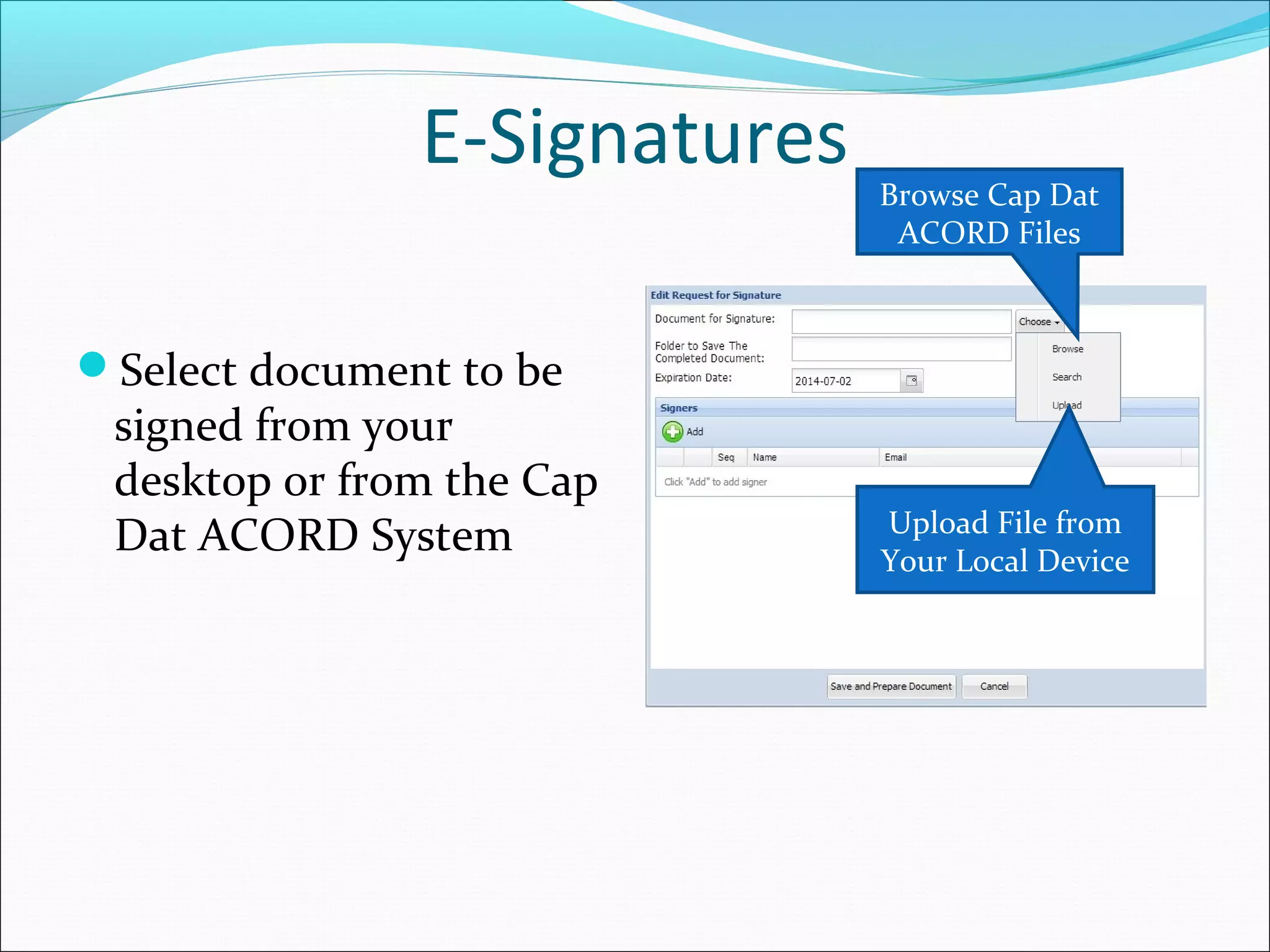 Cap Dat ACORD e-Signatures | PPT