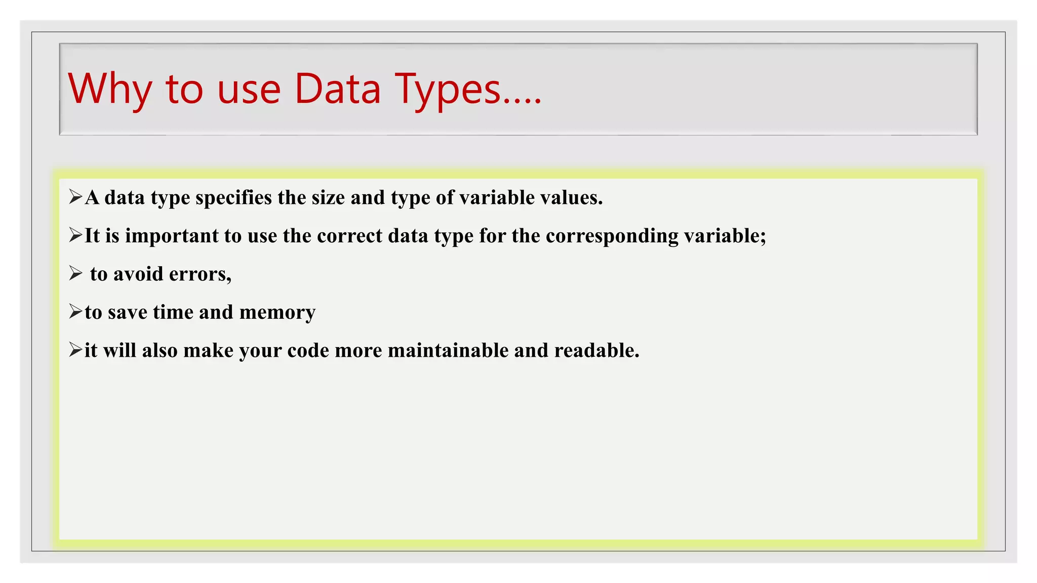 data types in C-Sharp (C#) | PPTX
