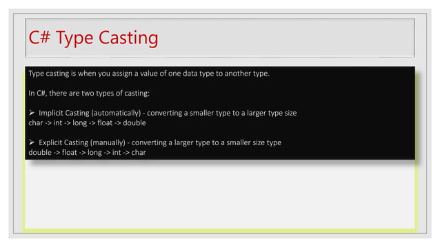 data types in C-Sharp (C#) | PPTX