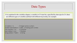 data types in C-Sharp (C#) | PPTX