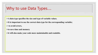data types in C-Sharp (C#) | PPTX