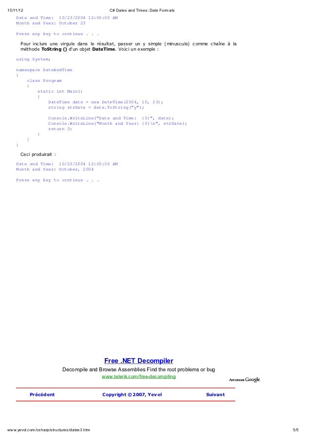 C# date